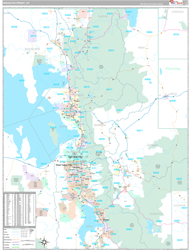 Wasatch Front Metro Area Wall Map Premium Style 2024